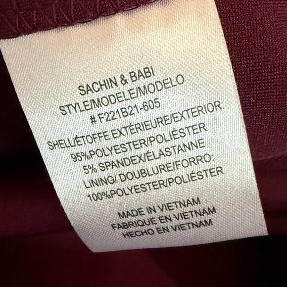 Sachin & Babi Brittany Stretch Crepe Cold-Shoulder Gown Deep Wine Women’s Sz 10 - Picture 8 of 9